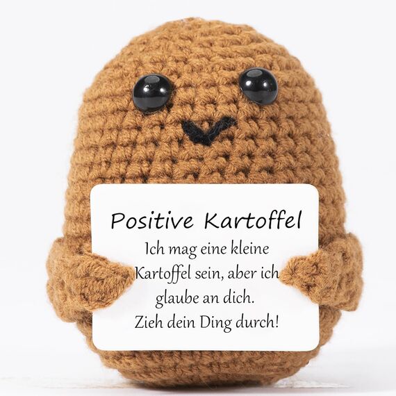 XBOCMY Pocket Hug Positive Kartoffel, Kreative Strickwolle Kartoffel Puppe, Mutmacher Geschenk, Gute Besserung, glücksbringer, Einschulung Geschenk, Alles Wird gut