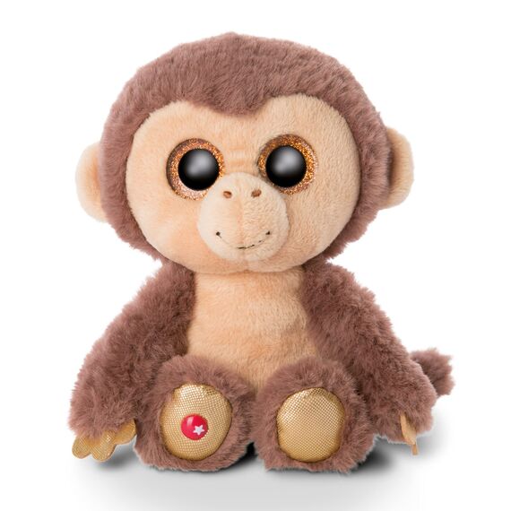 NICI 46945 Original – Glubschis Hobson 15 cm – Kuscheltier AFFE Augen – Flauschiges Plüschtier mit großen Glitzeraugen – Schmusetier für Kuscheltierliebhaber, braun/beige, 25 cm
