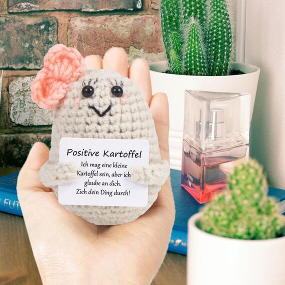 XBOCMY Pocket Hug Positive Kartoffel, Kreative Strickwolle Kartoffel Puppe, Mutmacher Geschenk, Geschenke für Frauen, Einschulung Geschenk