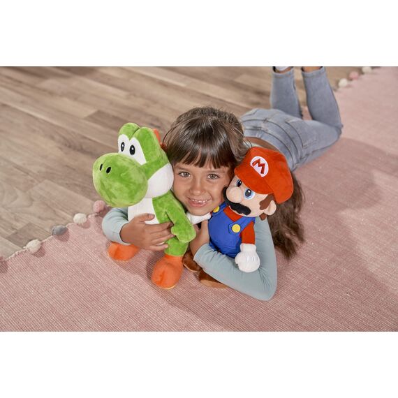 Simba Super Mario Yoshi Plüschfigur – Weiches Kuscheltier, detailgetreues Design aus der Videospielwelt, für Kinder und Fans, grün-weiß-orange, Größe 30 cm, ab 0 Jahren