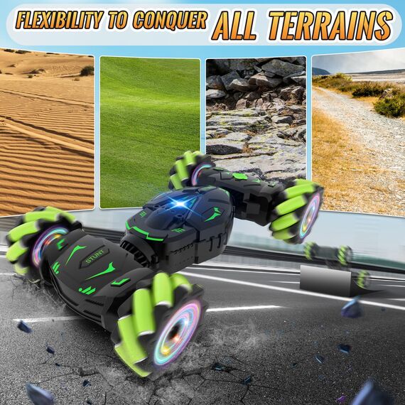Pristar Ferngesteuertes Auto 1:14 RC Remont Control Car Drift Spielzeug 2,4 GHz 360 Drehung Handgeführtes Stunt Drift 4WD Ferngesteuert Auto mit Handsteuerung Geschenk Junge Kinder ab 5 6 8 9 10 Jahre