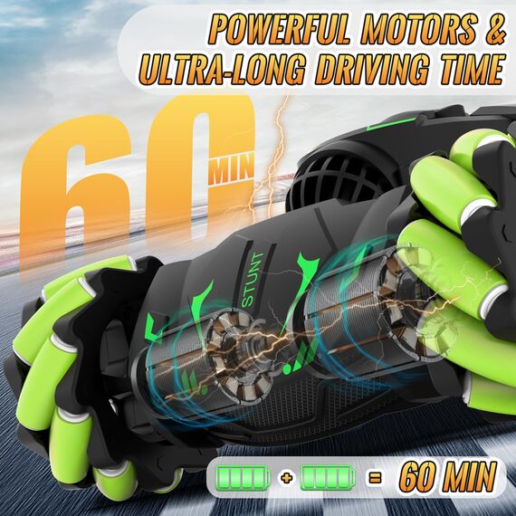 Pristar Ferngesteuertes Auto 1:14 RC Remont Control Car Drift Spielzeug 2,4 GHz 360 Drehung Handgeführtes Stunt Drift 4WD Ferngesteuert Auto mit Handsteuerung Geschenk Junge Kinder ab 5 6 8 9 10 Jahre
