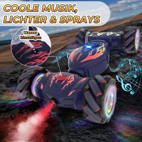 Pristar Ferngesteuertes Auto ab 6 7 8 9 10 Jahre 1:14 Stunt RC Drift 4WD 2,4 GHz 360 Drehung Ferngesteuert Auto mit Handsteuerung Weihnachten Geschenk Junge 6 7 8 9 10 11 12 Jahre Kinder Spielzeug