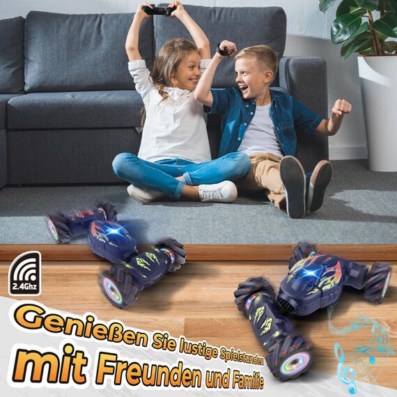Pristar Ferngesteuertes Auto ab 6 7 8 9 10 Jahre 1:14 Stunt RC Drift 4WD 2,4 GHz 360 Drehung Ferngesteuert Auto mit Handsteuerung Weihnachten Geschenk Junge 6 7 8 9 10 11 12 Jahre Kinder Spielzeug