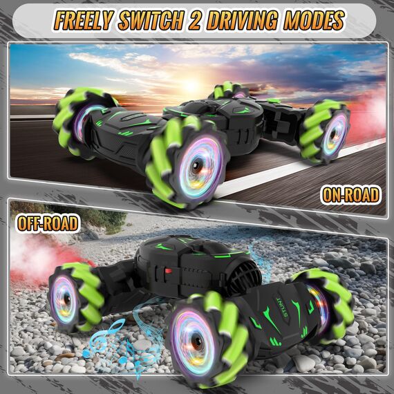 Pristar Ferngesteuertes Auto 1:14 RC Remont Control Car Drift Spielzeug 2,4 GHz 360 Drehung Handgeführtes Stunt Drift 4WD Ferngesteuert Auto mit Handsteuerung Geschenk Junge Kinder ab 5 6 8 9 10 Jahre