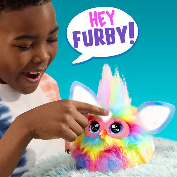 Furby Tie Dye Interaktives Plüschtier – Spricht Deutsch & Furbisch, reagiert auf Stimme, tanzt & leuchtet – 5 Spielmodi, 600+ Reaktionen, Zubehör – Elektronisches Spielzeug für Kinder ab 6 Jahren