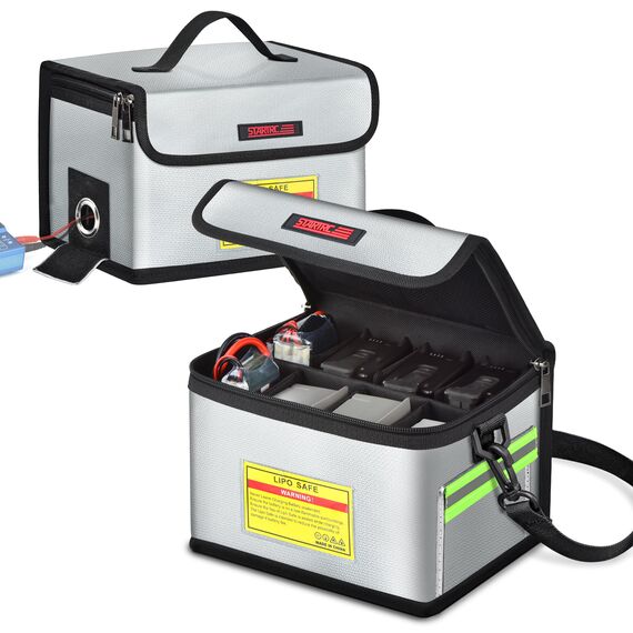 STARTRC Lipo Safe Bag Feuerfeste, explosionsgeschützte Lipo Tasche Großraum Lipo Akku Aufbewahrungsbox Schutzschalter Schutztasche zum Aufbewahren und Laden