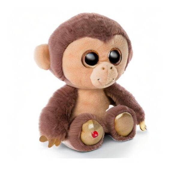 NICI 46949 Original – Glubschis Hobson 25 cm – Kuscheltier Affe mit großen Augen – Flauschiges Plüschtier mit Glitzeraugen – Schmusetier für Kuscheltierliebhaber, braun/beige, 9 cm