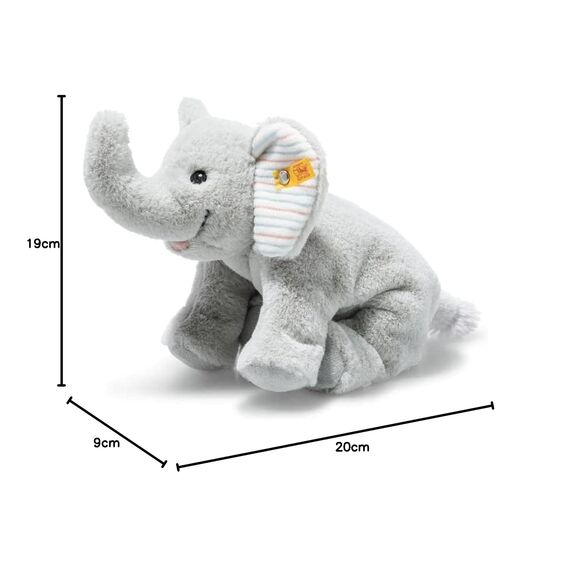 Steiff 242656 Floppy Trampili Elefant, 20cm, Gray Violet, Plüschtier liegend