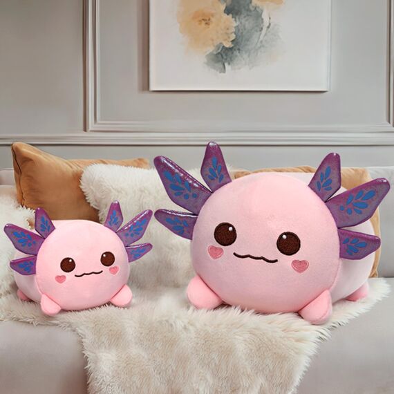 Mewali 40 cm Weiches Rosa Axolotl-Kuschelkissen – Niedliches Schmuse-Axolotl-Stofftier, Quetschbares Plüschtier für Kinder, Erwachsene und Plüschtierliebhaber, perfekt zum Kuscheln und Entspannen