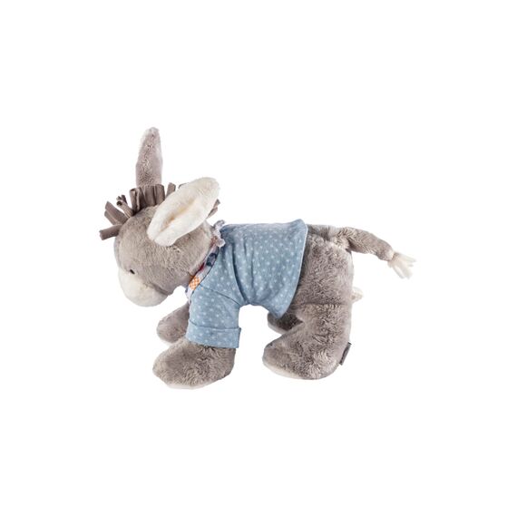 Sterntaler Spieluhr M Esel Emmi – Babyspieluhr aus Flausch & Jersey - Kuscheltier waschbar mit entnehmbarem Spielwerk, Melodie „La Le Lu“ – Einschlafhilfe ab Geburt - zuhause & unterwegs – 20x20x9 cm