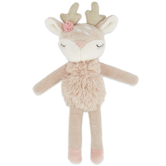 Bieco Kuscheltier Reh Ella mit Rassel | Baby Kuscheltier ab 0 Monate Stofftier Baby Plüschtier Reh rentier Kuscheltier Mädchen Kuscheltier Spieluhr Mädchen