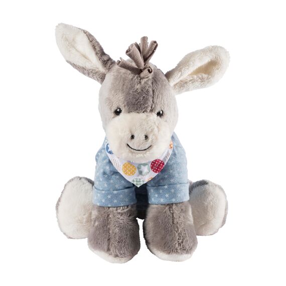 Sterntaler Spieluhr M Esel Emmi – Babyspieluhr aus Flausch & Jersey - Kuscheltier waschbar mit entnehmbarem Spielwerk, Melodie „La Le Lu“ – Einschlafhilfe ab Geburt - zuhause & unterwegs – 20x20x9 cm