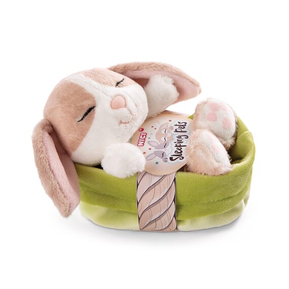 NICI Kuscheltier Hase Cappuccino 12 cm – Stofftier aus weichem Plüsch, niedliches Plüschtier im Körbchen zum Kuscheln und Spielen, für Kinder & Erwachsene, 48709, tolle Geschenkidee