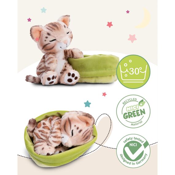 Kuscheltier Katze Bengal 12cm schlafend im
