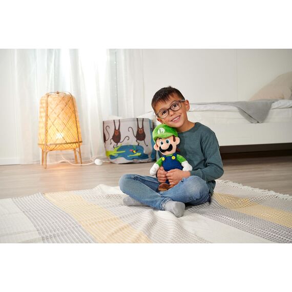 Simba Super Mario Luigi Plüschfigur – Weiches Kuscheltier, originalgetreues Design aus der Nintendo-Welt, für Kinder und Fans, grün-blau, Größe 30 cm, ab 0 Jahren