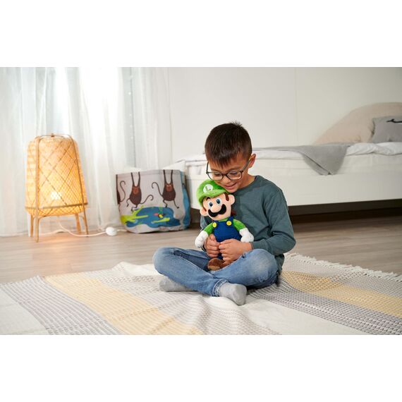Simba Super Mario Luigi Plüschfigur – Weiches Kuscheltier, originalgetreues Design aus der Nintendo-Welt, für Kinder und Fans, grün-blau, Größe 30 cm, ab 0 Jahren