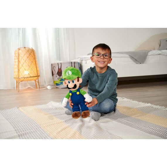 Simba Super Mario Luigi Plüschfigur – Weiches Kuscheltier, originalgetreues Design aus der Nintendo-Welt, für Kinder und Fans, grün-blau, Größe 30 cm, ab 0 Jahren