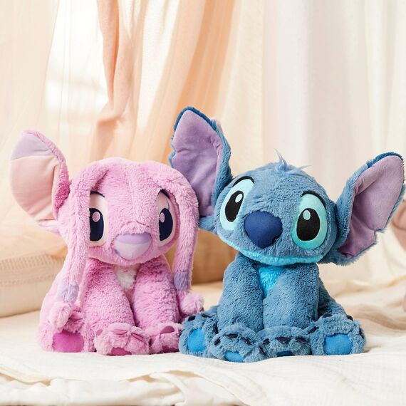 Disney Store Stitch Offizielles mittelgroßes Kuscheltier für Kinder, 38 cm, Kuscheltier mit Stickereien, Plüschoberfläche und beweglichen Schlappohren, geeignet ab 12 Monaten