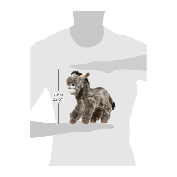 Steiff Kuscheltier Kleiner Freund Esel Issy, Süßes Stofftier mit Kunststoffaugen, Kinder, Jungen & Mädchen, Plüschtier 24 cm, Hellgrau, 280337