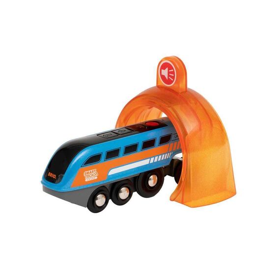 BRIO World 33971 Smart Tech Sound Lok mit Aufnahmefunktion - Elektrischer Zug mit Tunnel - Interaktives Spielzeug empfohlen ab 3 Jahren