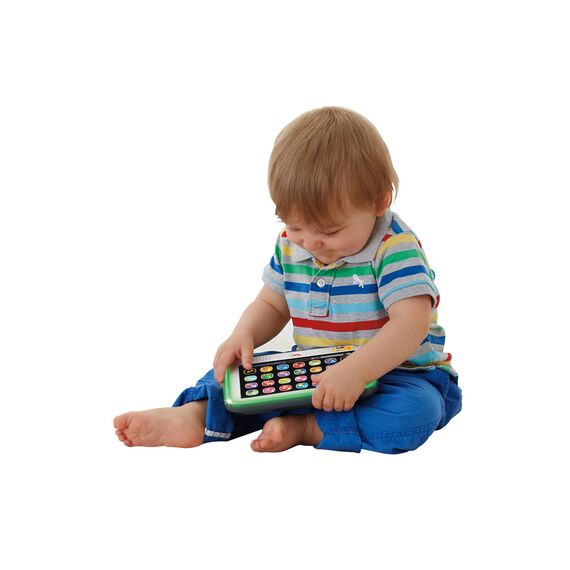 Fisher-Price Lernspaß-Tablet, Babyspielzeug mit Lichtern, Musik, Motorikspielzeug, Lernspielzeug für Buchstaben, Wörter, Spielzeug ab 1 Jahr, Deutsche Version, CDG57