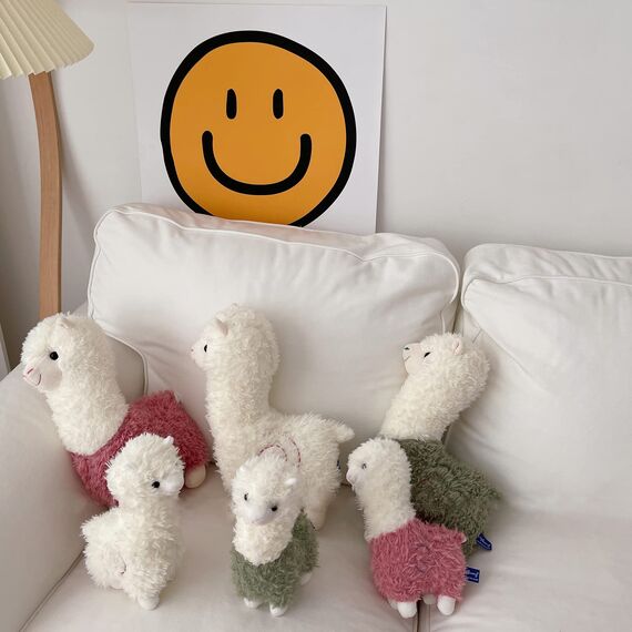 Celawork Alpaka Kuscheltier, Stand Alpaka Plüschtier, kuschel alpaka, Lama Stofftier Geschenk für Kinder Mädchen Jungen(25cm, Weiß) (Packung mit 2)