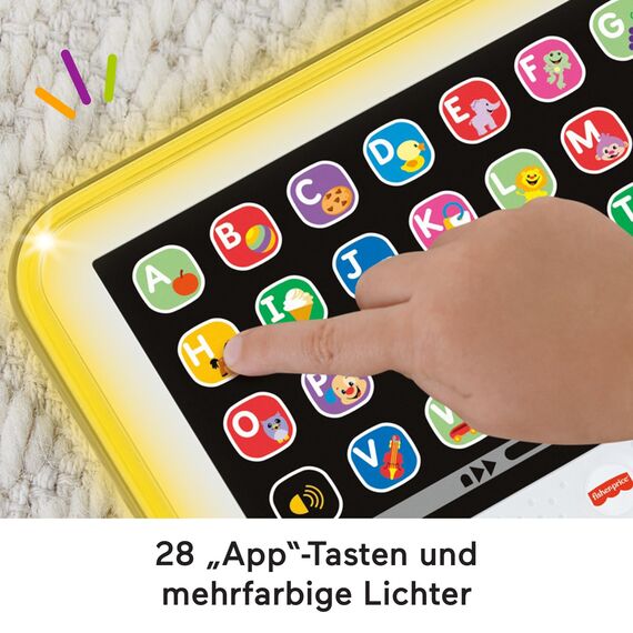 Fisher-Price Lernspaß, Lernspielzeug für Kleinkinder, Smart Stages Tablet Computer-Attrappe mit Musik und Leuchtfunktion für Kinder ab 1 Jahr, deutsche Version, HXB66