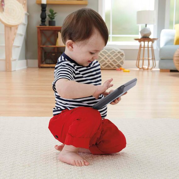 Fisher-Price Lernspaß-Tablet, Babyspielzeug mit Lichtern, Musik, Motorikspielzeug, Lernspielzeug für Buchstaben, Wörter, Spielzeug ab 1 Jahr, Deutsche Version, CDG57