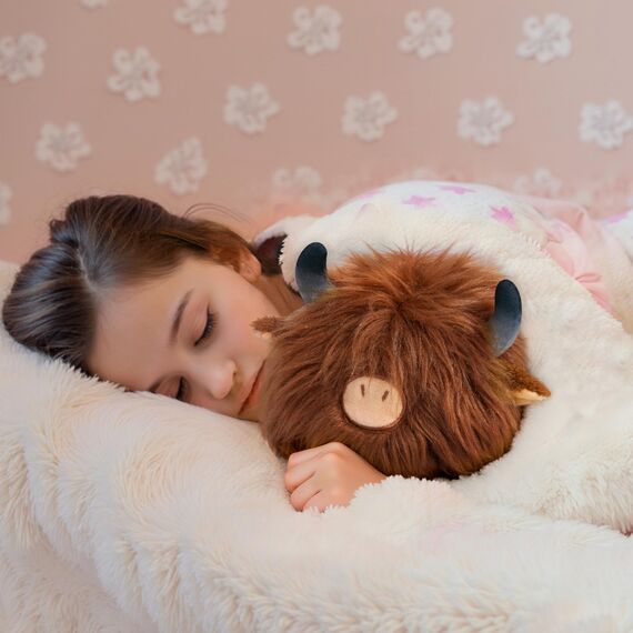 Mewaii Hochland Kuh Plüschkissen 20CM Weiches Kawaii Kuscheltier für Kinder,Niedliches Kuh Plüschtier,Perfektes Kuschelkissen und Geschenk
