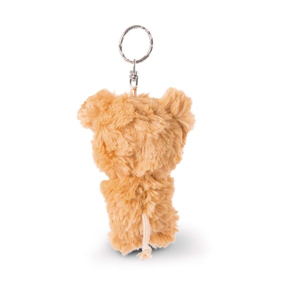 NICI 46312 Glubschis Hund Lollidog 9cm Schlüsselanhänger, Plüschtieranhänger mit Schlüsselring, Stofftierschlüsselhalter, braun/weiß