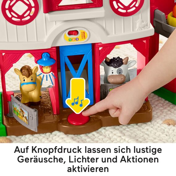Fisher-Price HHX34 - Little People Bauernhof – deutsche Edition, interaktives Spielset mit Smart Stages, Spielzeug für Kinder von 1 bis 5 Jahren