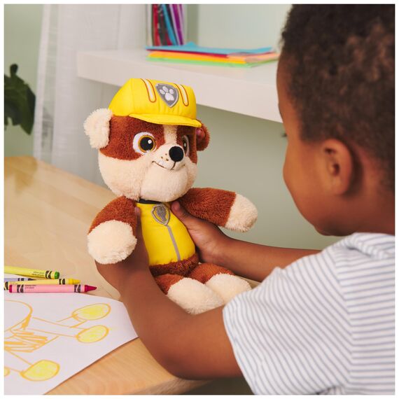 GUND PAW Patrol Schlenkerplüsch Rubble, 30 cm - hochwertiges Plüschtier aus weichem Velours-Frottee mit gestickten Augen, original im Look der TV-Serie, für Kinder ab 1 Jahr