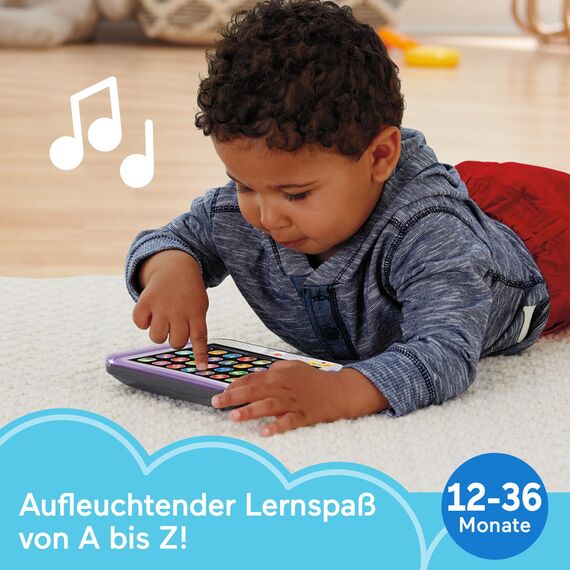 Fisher-Price Lernspaß, Lernspielzeug für Kleinkinder, Smart Stages Tablet Computer-Attrappe mit Musik und Leuchtfunktion für Kinder ab 1 Jahr, deutsche Version, HXB66