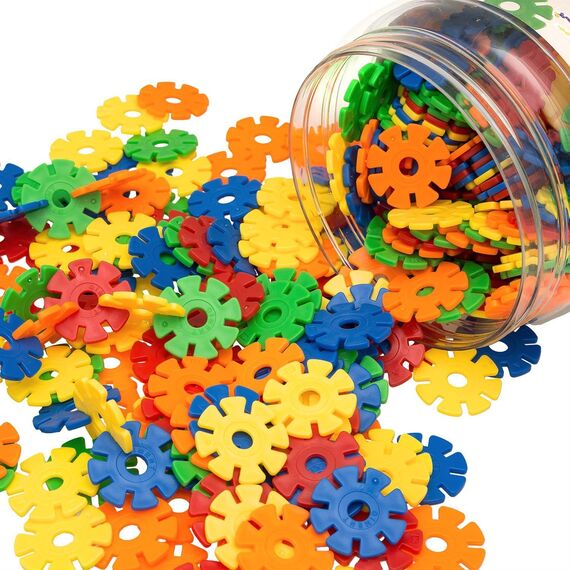 Smart-Planet 650 Steckblumen in Dose - großes Set Schneeflocken zum Stecken 3,3 cm - Kinder Spielzeug - Lernspielzeug - Steckbausteine Stecksteine ab 3 Jahren