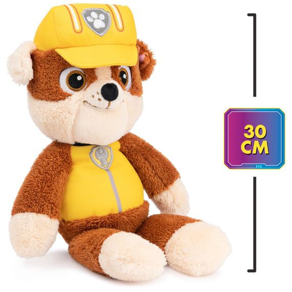GUND PAW Patrol Schlenkerplüsch Rubble, 30 cm - hochwertiges Plüschtier aus weichem Velours-Frottee mit gestickten Augen, original im Look der TV-Serie, für Kinder ab 1 Jahr