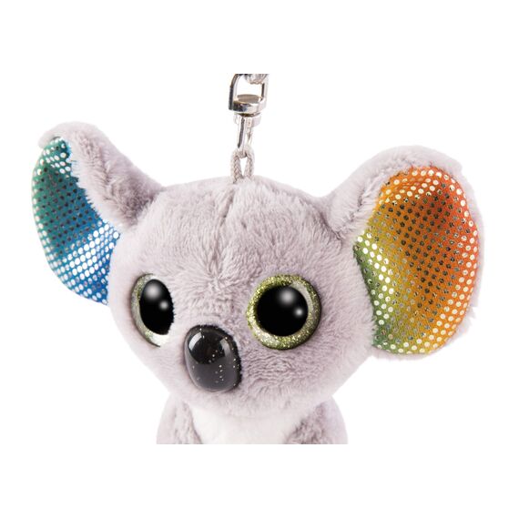 NICI 46310 Glubschis Koala Miss Crayon 9cm Schlüsselanhänger, Plüschtieranhänger mit Schlüsselring, Stofftierschlüsselhalter, graun/bunt (Packung mit 2)