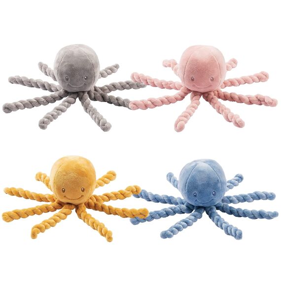 Nattou 877534 Kuscheltier Oktopus, Für Neugeborene und Frühchen, 23 cm, Lapidou, Ocker
