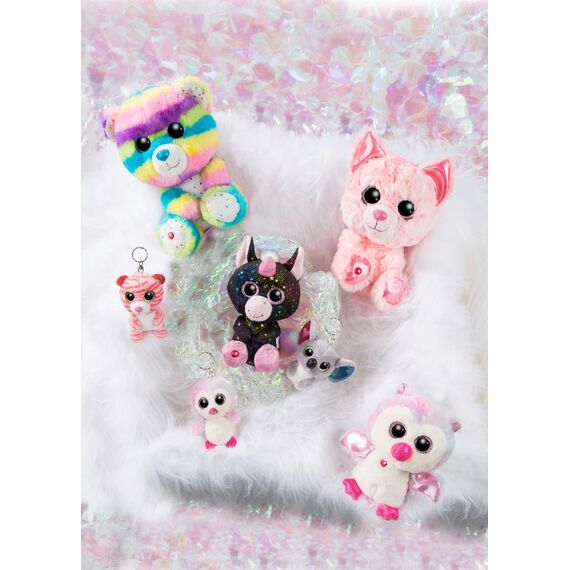 NICI 46310 Glubschis Koala Miss Crayon 9cm Schlüsselanhänger, Plüschtieranhänger mit Schlüsselring, Stofftierschlüsselhalter, graun/bunt (Packung mit 2)