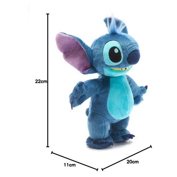 Disney Store Offizielles stehendes Kuscheltier Stitch, Lilo & Stitch, 22 cm, Kuscheltier für intergalaktisches Kuscheln mit Stickereien, aus extraweichem Stoff, geeignet ab 0 Jahren