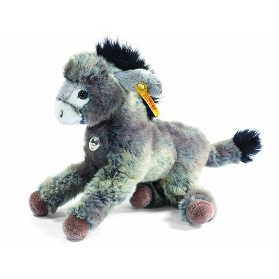 Steiff Kuscheltier Kleiner Freund Esel Issy, Süßes Stofftier mit Kunststoffaugen, Kinder, Jungen & Mädchen, Plüschtier 24 cm, Hellgrau, 280337