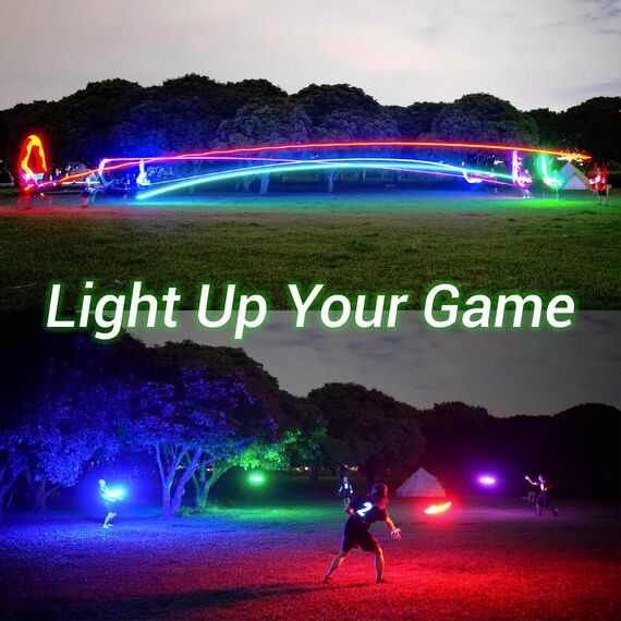 TOSY Flying Disc – 108 RGB-LEDs (Mehrfarbig), hell, Smart-Modi, Ostergeschenk, Outdoor-Spielzeug für Kinder & Erwachsene, Auto-Aufleuchten, wiederaufladbar, wasserdicht, 175 g