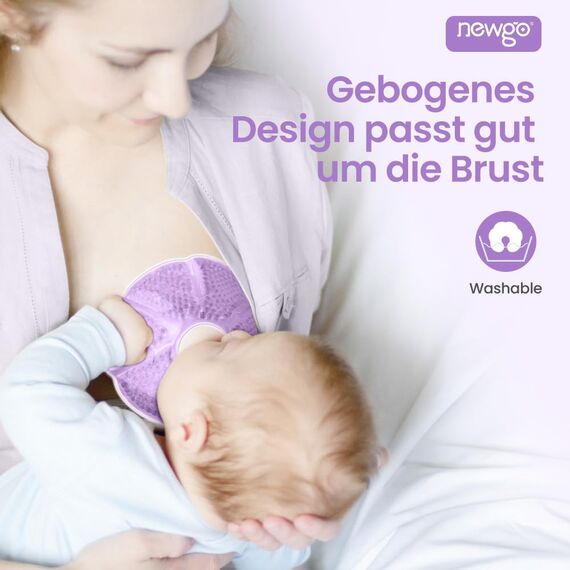 NEWGO 3 in 1 Eispoch Kalt-/Warmkompresse, wiederverwendbar, für Brusttherapie, 2 Stück (Violett)