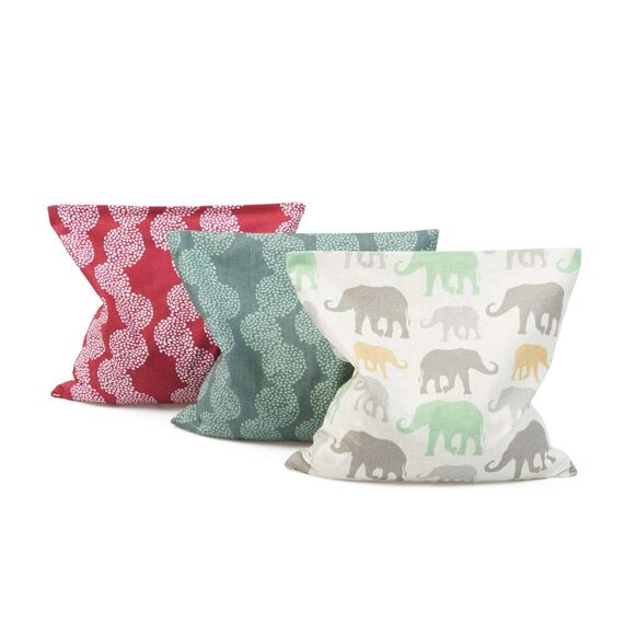 GRÜNSPECHT Kirschkern-Kissen 19x19cm, Wärmekissen für Nacken, Bauch & Rücken, Bezug aus 100% Baumwolle, für Mikrowelle & Backofen, rot (100-V5) (Packung mit 2)