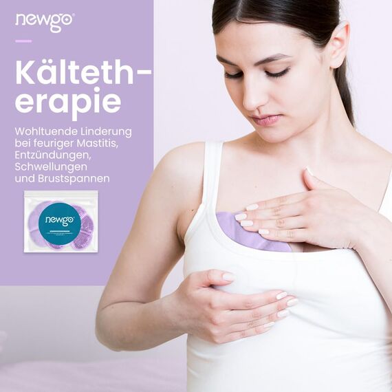 NEWGO 3 in 1 Eispoch Kalt-/Warmkompresse, wiederverwendbar, für Brusttherapie, 2 Stück (Violett)