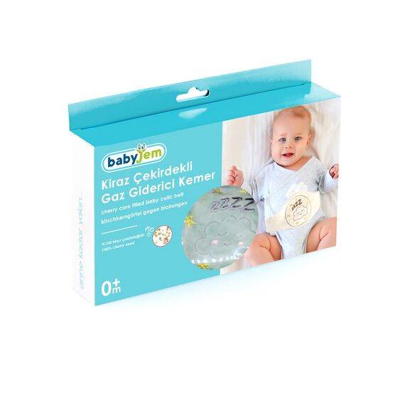Babyjem Kirschkernkissen - Größenverstellbarer Wärmekissen für Babys - Dinkelkissen ideal geeignet bei Bauchschmerzen & Blähungen - Körnerkissen aus 100% Baumwolle Grün