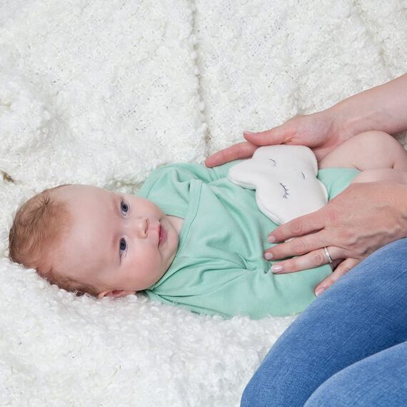 GRÜNSPECHT Traubenkern-Wolke - Wärmekissen für Babys & Kleinkinder, bei Blähungen & Bauchschmerzen, flauschig, weiß (147-K1)