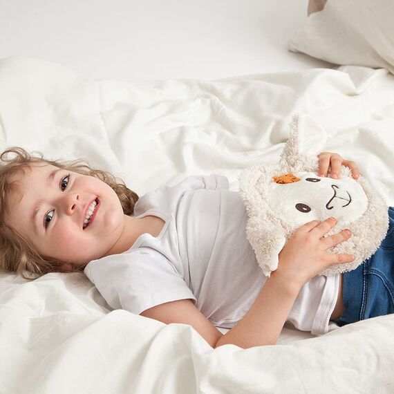 GRÜNSPECHT Mein kleiner Wärmefreund Schaf, Kirschkern-Wärmekissen mit waschbarem Bezug für Kinder, wärmendes Kuscheltier bei Bauchschmerzen & Erkältung (374-V1)