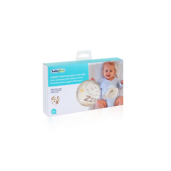 Babyjem Kirschkernkissen - Größenverstellbarer Wärmekissen für Babys - Dinkelkissen ideal geeignet bei Bauchschmerzen & Blähungen - Körnerkissen aus 100% Baumwolle Weiß