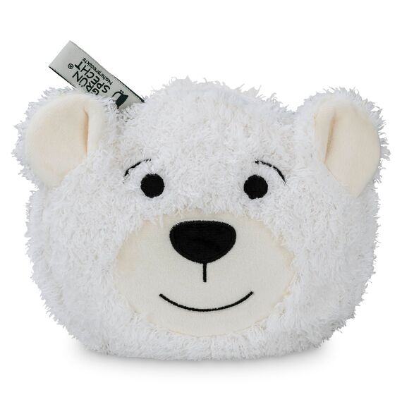 GRÜNSPECHT Mein kleiner Wärmefreund Eisbär, Kirschkern-Wärmekissen mit waschbarem Bezug für Kinder, wärmendes Kuscheltier bei Bauchschmerzen & Erkältung (373-V1)